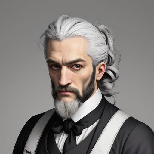 Surreal Grey Rabbit with Unusual Hairstyle in Post-Impressio...