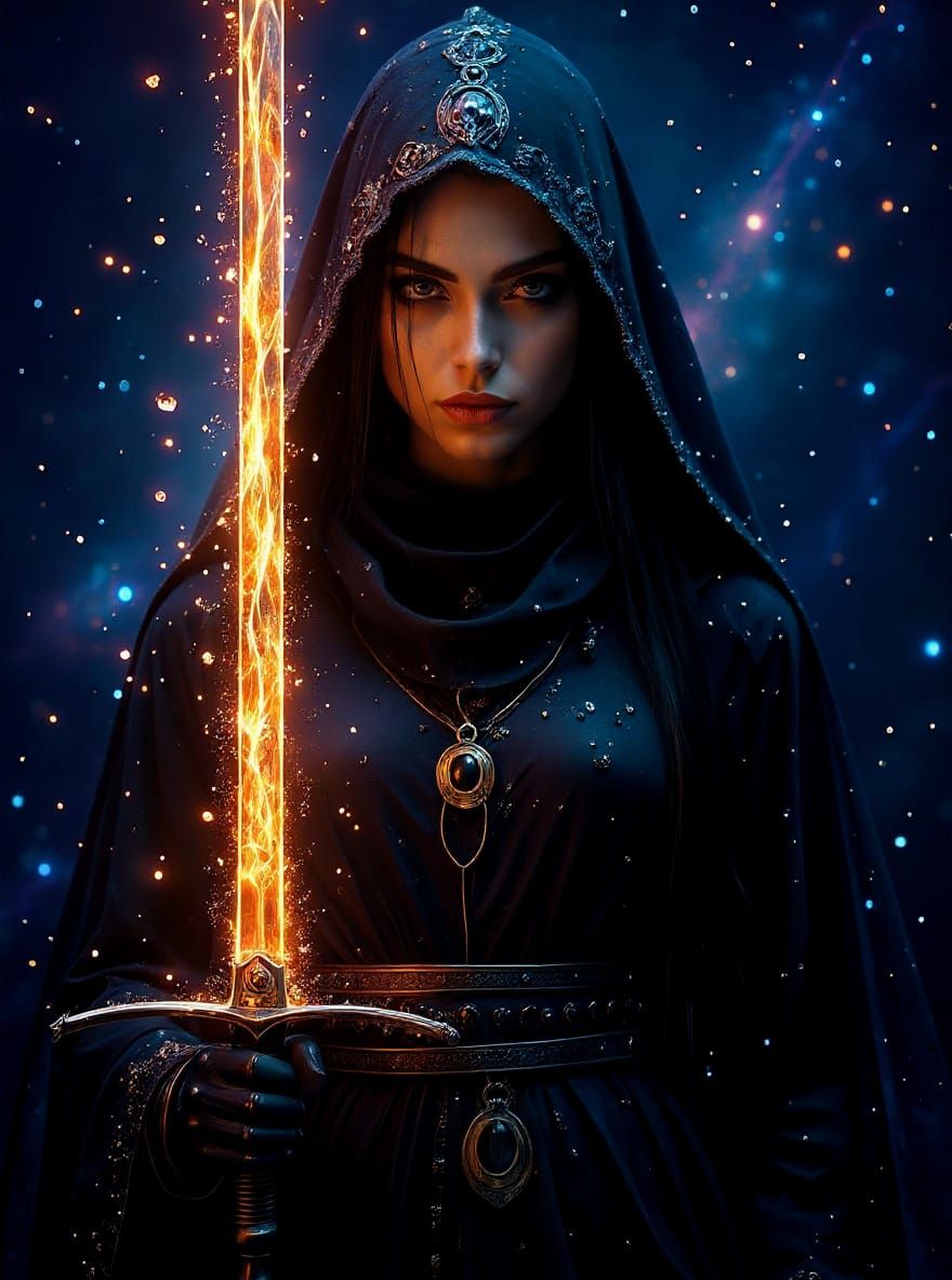 Fantasy Assassin with Cosmic Ice Katana