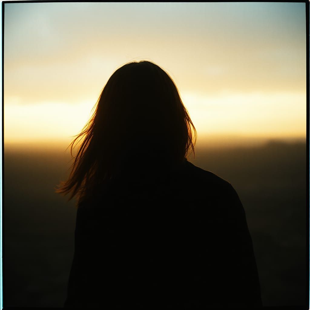 Dramatic Film Still with Atmospheric Lighting and Grain