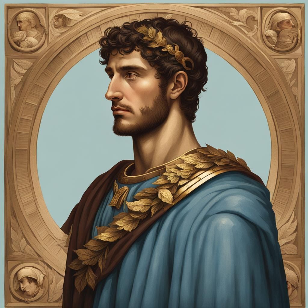 Handsome Young Roman Emperor Portrait