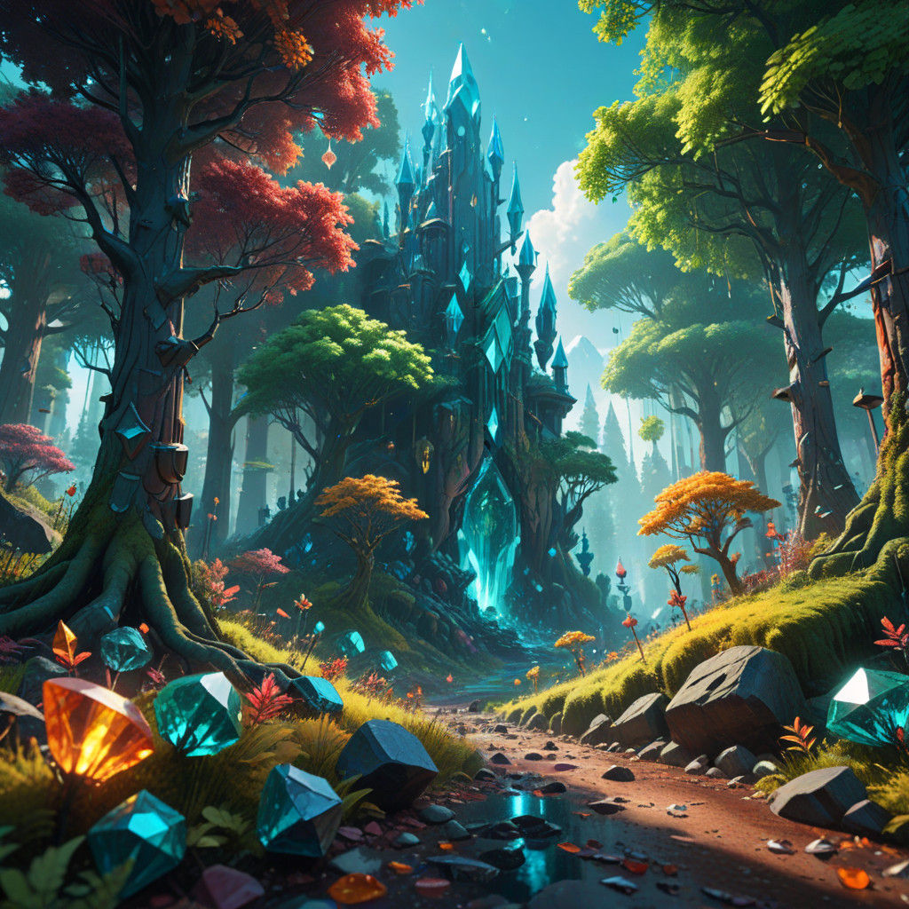 A forest of colored gems