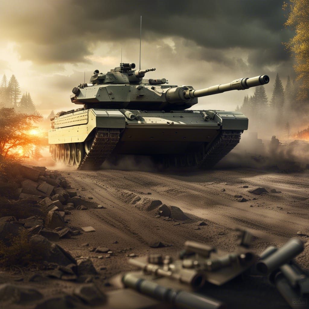 Epic Tank Battle in Europe: Digital Matte Painting