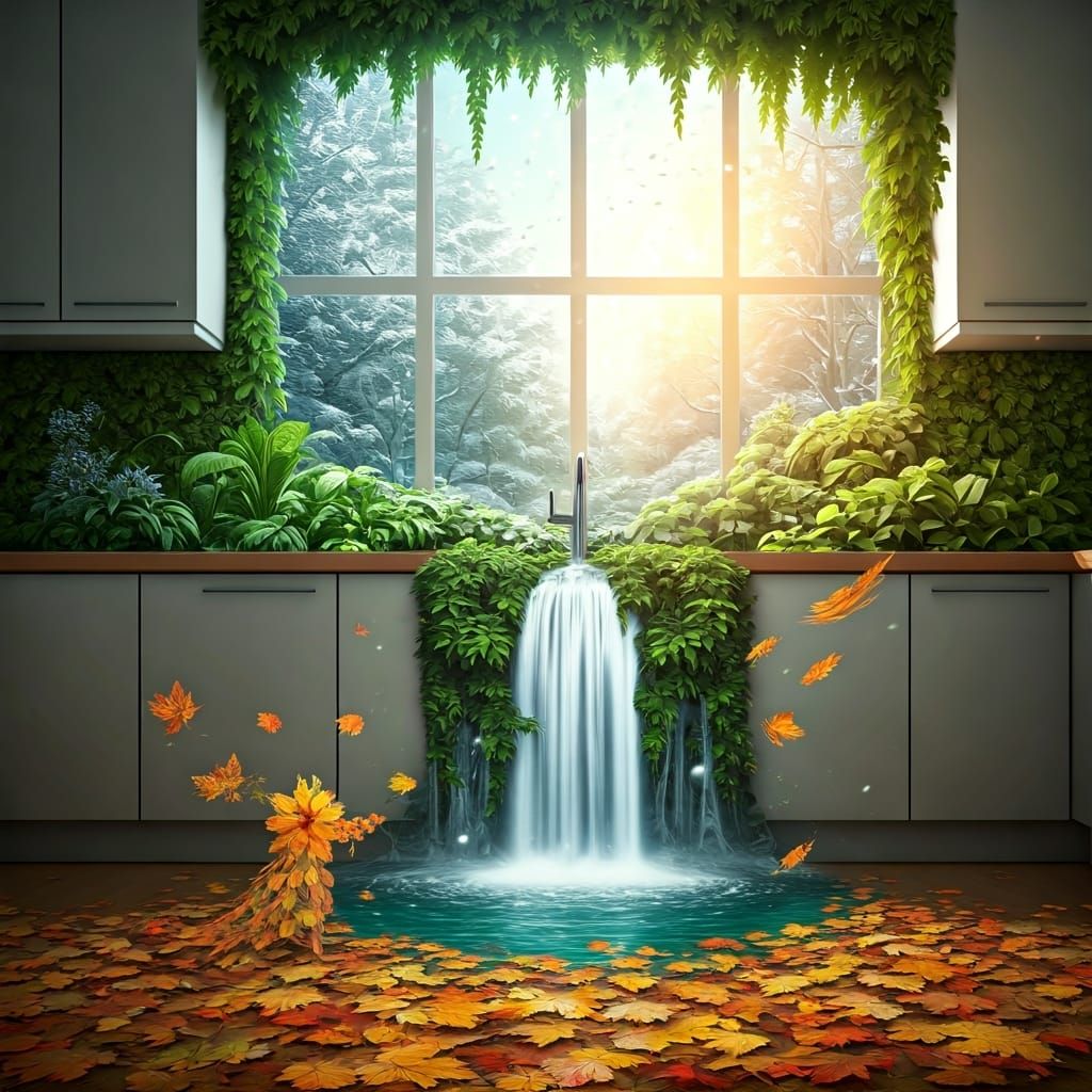 Four Seasons: A Photorealistic Double Exposure