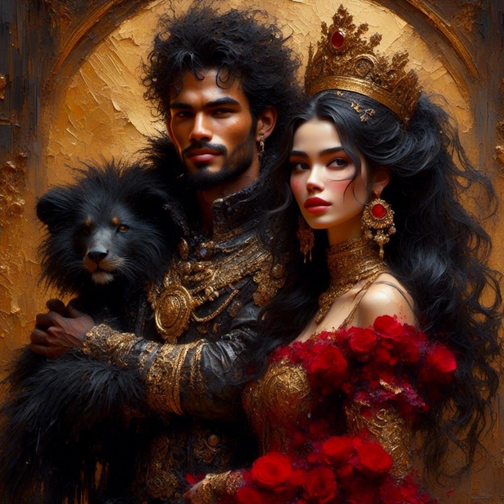 Punk King and Queen Portrait with Wavy Hair