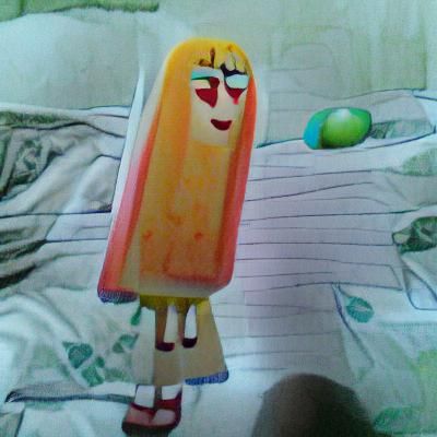 Abstract Cartoon Portrait Generated from Unrelated Keywords