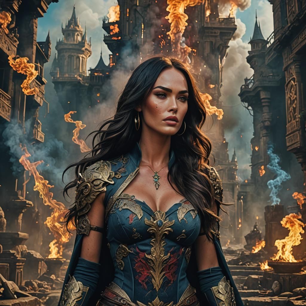 Detailed Matte Painting of a Smoking Woman