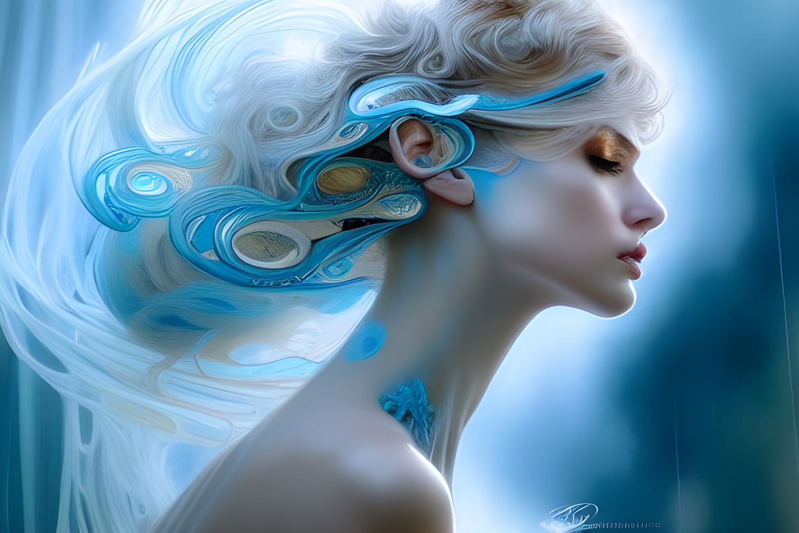 Intricate Light Blue Scenic with Rococo Lighting