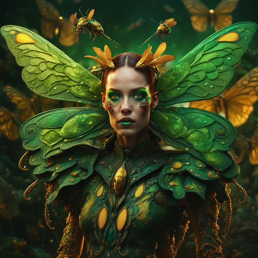 Colorful Wasp Moth Model in Detailed Matte Painting