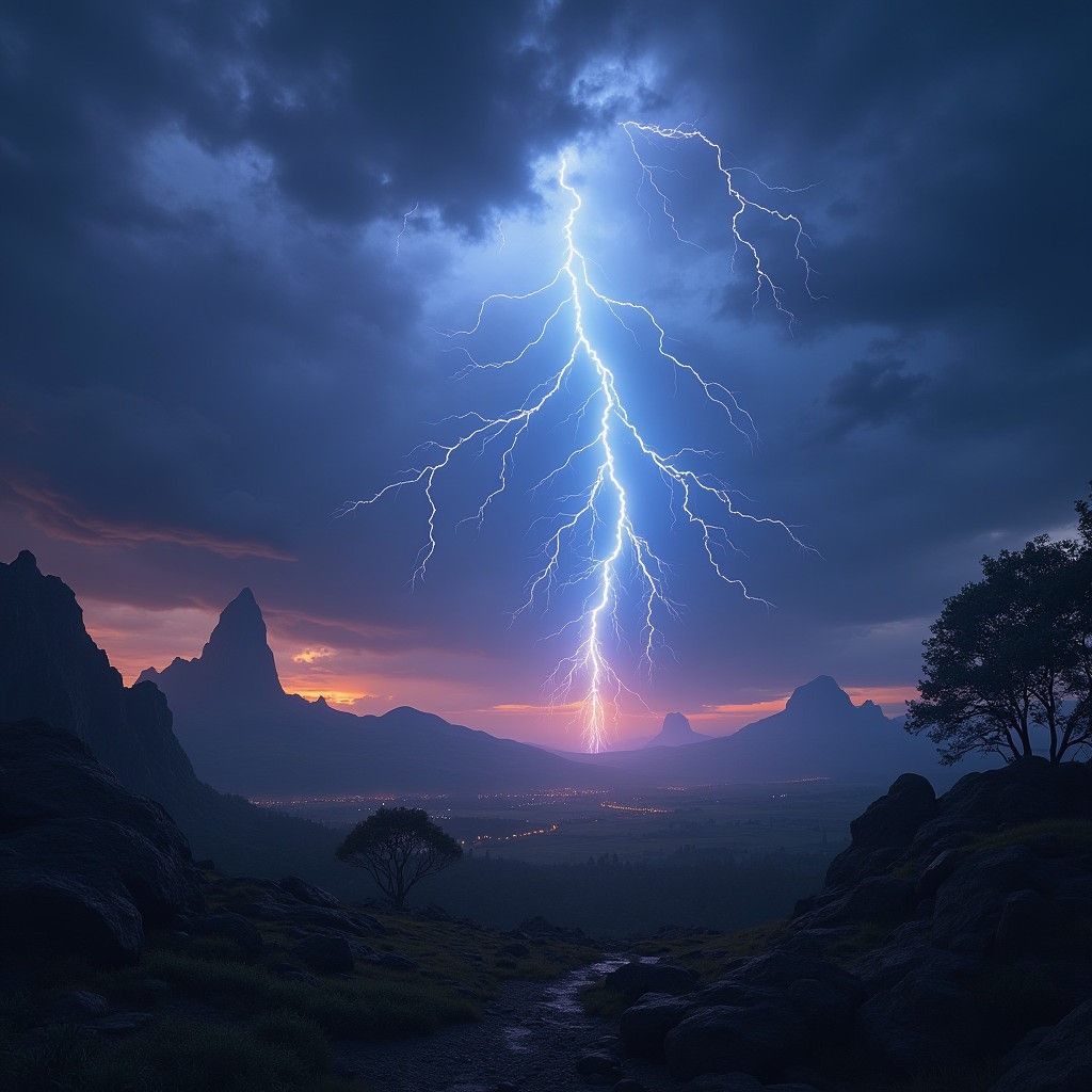 Dramatic Thunderstorm Landscape in Digital Matte Painting St...