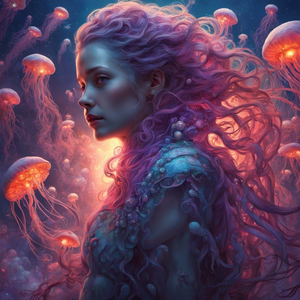 Goddess of the Deep Sea: Mythical Fantasy Art