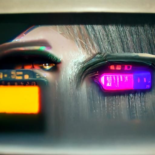 Transgender Woman in Cyberpunk Neon Cityscape