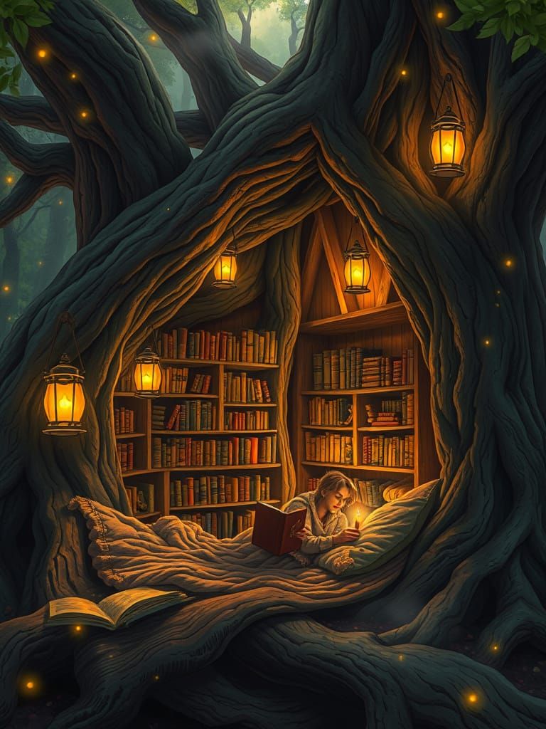 Whimsical Treehouse Sanctuary in Enchanted Woodland