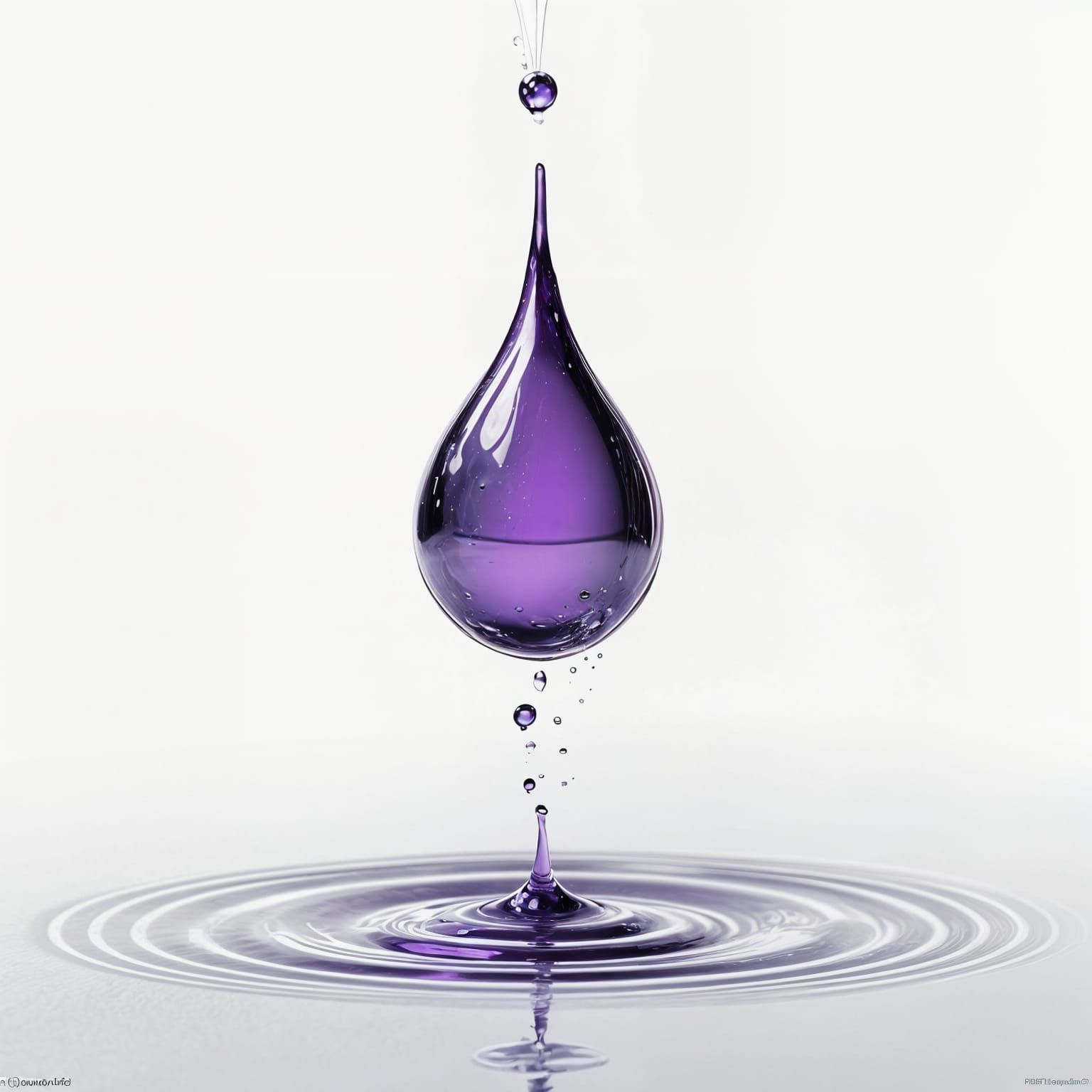 Glistening Metallic Purple Water Droplet in Hyper Realistic ...
