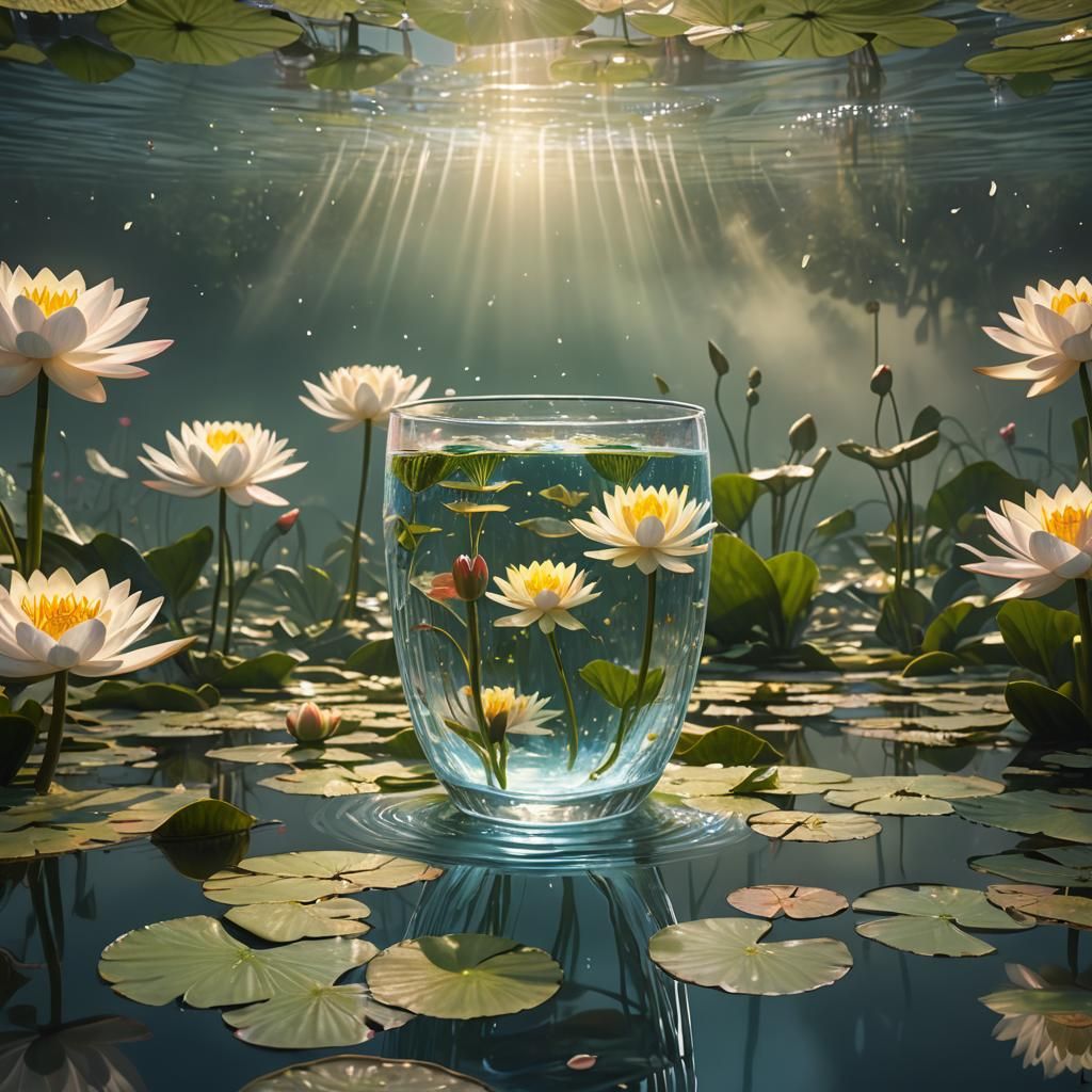 Giant Water Lily Glass Cup: Fantasy Concept Art