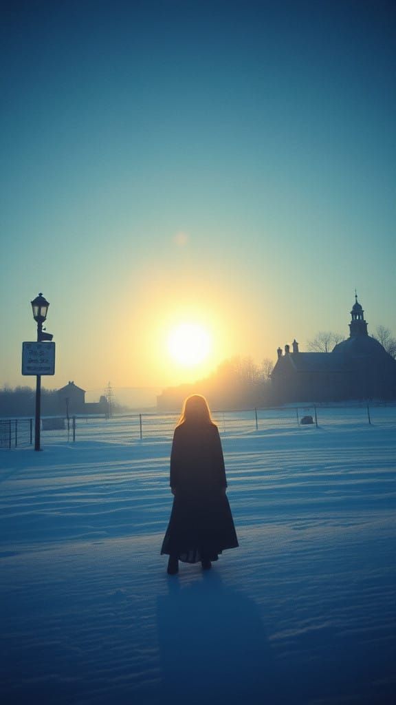 Surreal Winter Fashion Shoot with Sun Halo