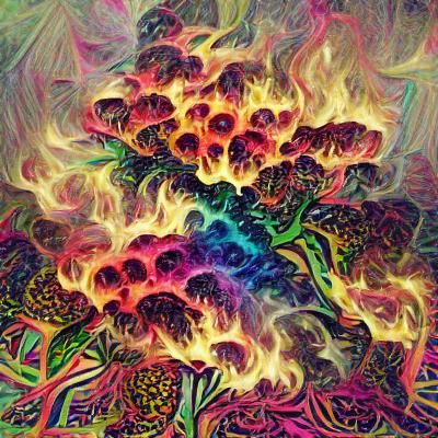 Psychedelic Firestorm: A Mesmerizing Visual Experience