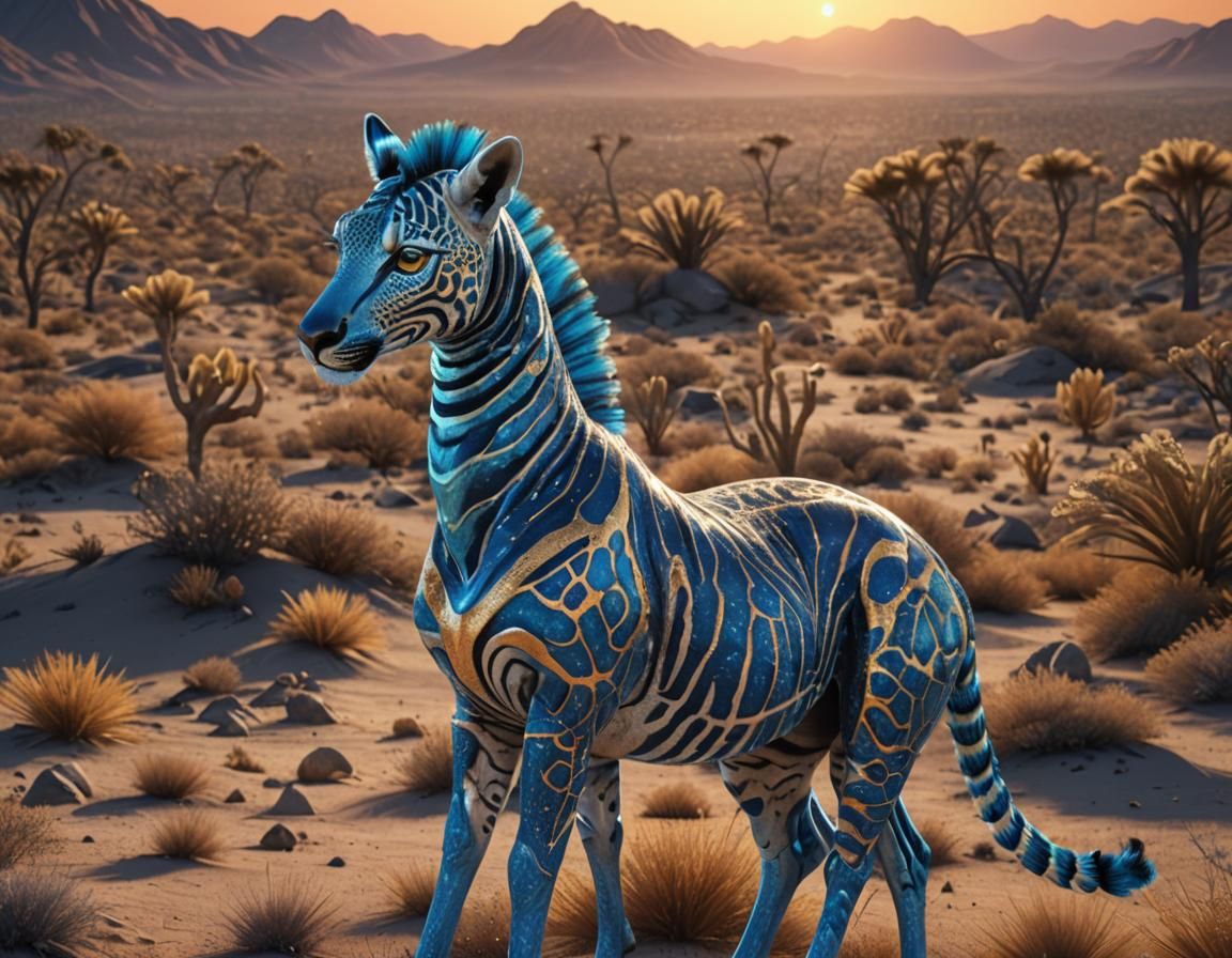 Cosmic Hybrid Creature in Hyperrealistic 3D Render