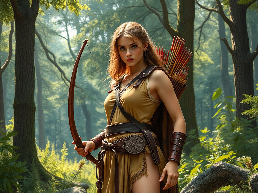 Atalante in Ancient Greek Hunting Attire