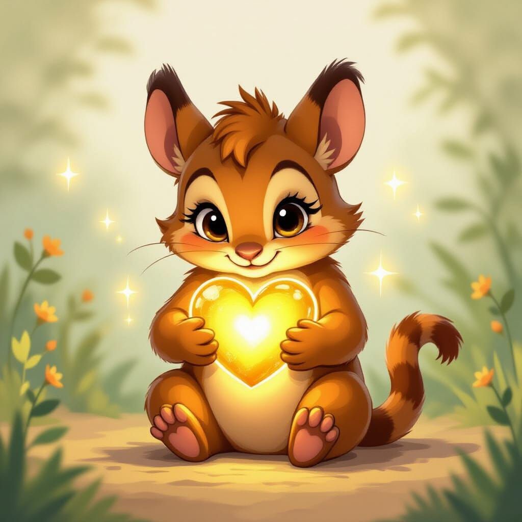 Marsupilami Offers Glowing Golden Heart in Storybook Style