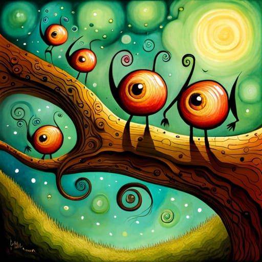 Adorable Monsters at School in Watercolor Style