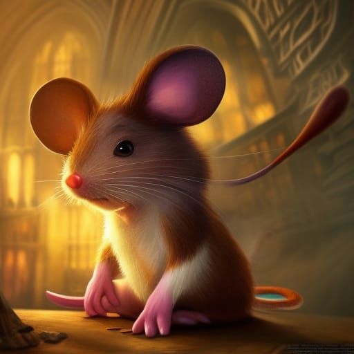 Magical Cute Mouse Portrait in Harry Potter Theme
