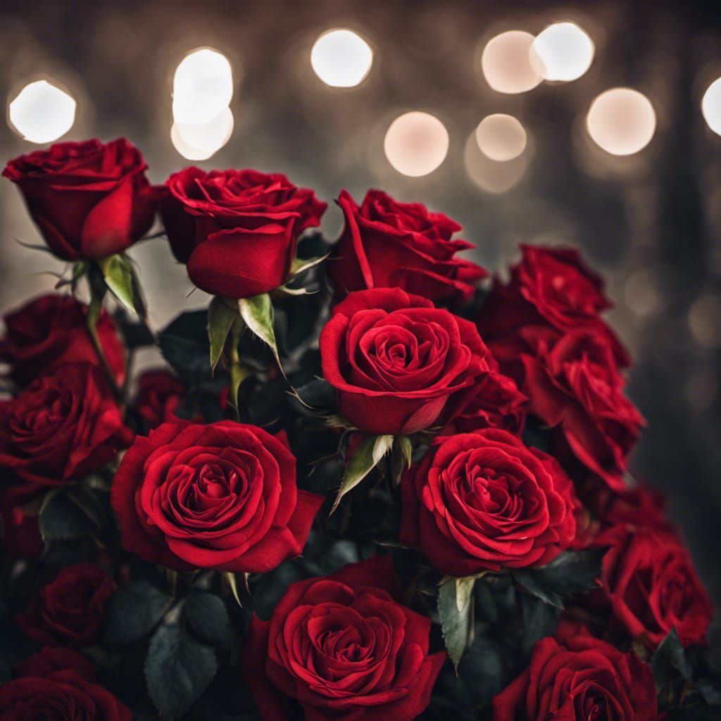Studio Photo of 101 Glowing Red Roses