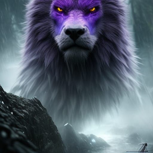 Enraged Dire Wolf with Dark Magic, Digital Art