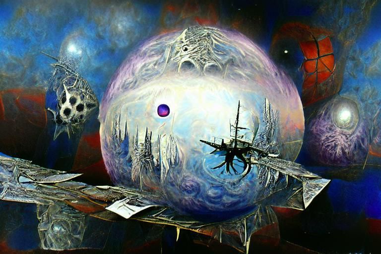 Mirrored Space Station with Supergiant Star