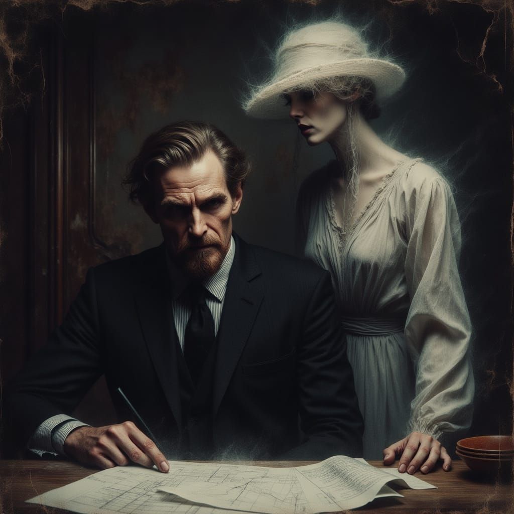 Ghostly Observer in Sargent-esque Realism