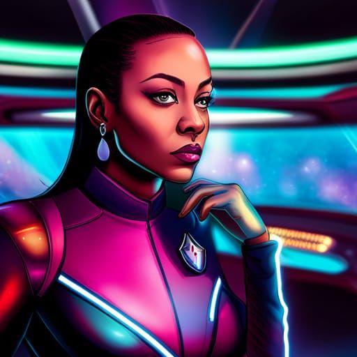 Caitian Starfleet Officer M'Ress on Bridge