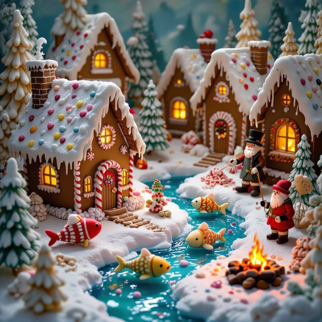 Sweet Surrealism: A Candy Village Scene