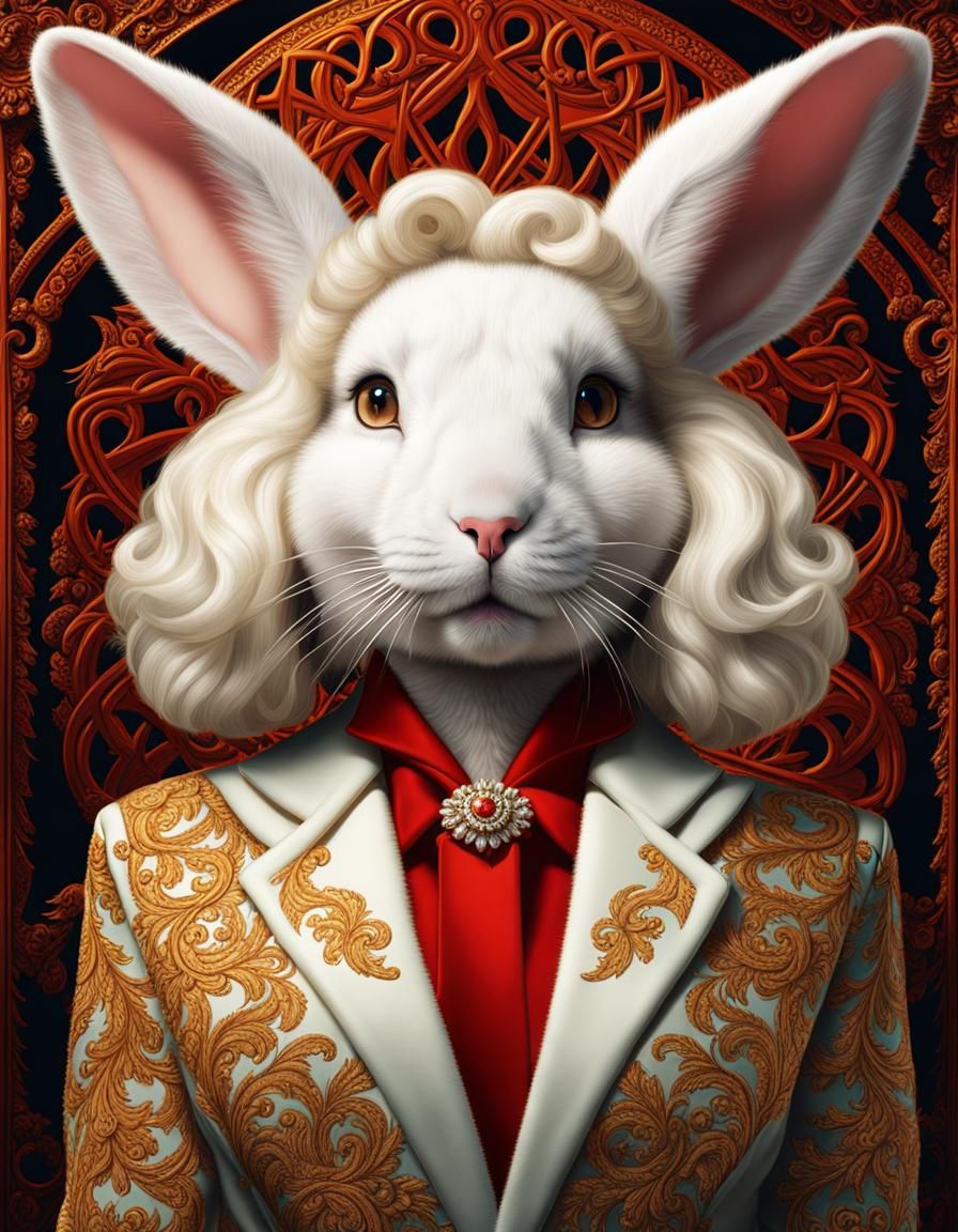 Angora Rabbit as Marilyn Monroe: Pop Art Portrait