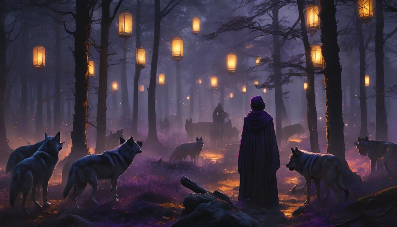 Mystical Forest Encounter at Golden Hour