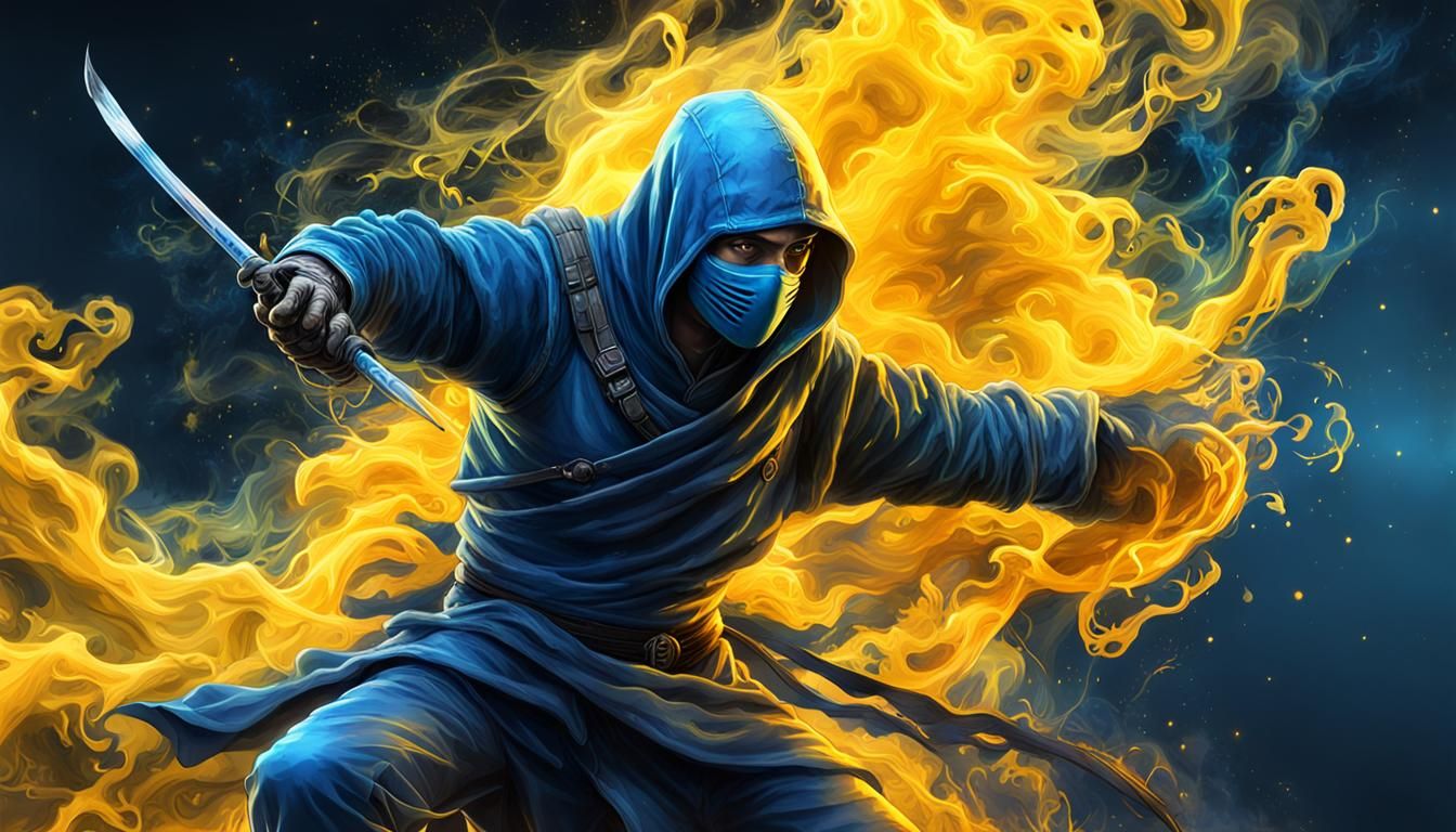 Ninja Made of Colored Smoke and Magic