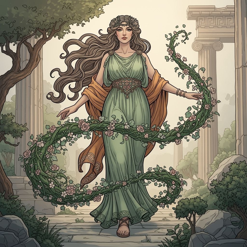 Gaia: Greek Goddess Amidst Ancient Ruins