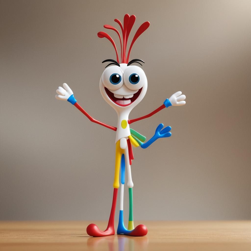 Forky Hero Pose in Pixar 3D Animation Style