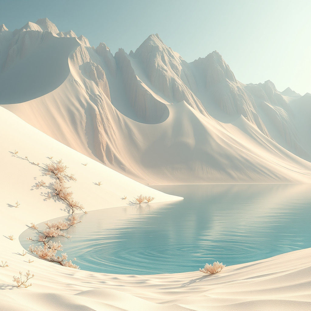 White Lake and Dunes, Fantasy Concept Art