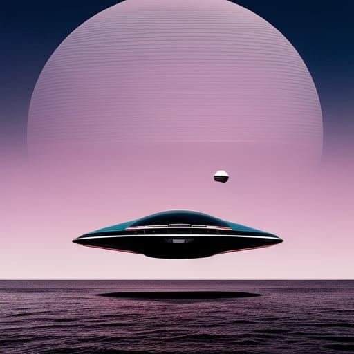 Surreal Spaceship Art in Hipgnosis Style