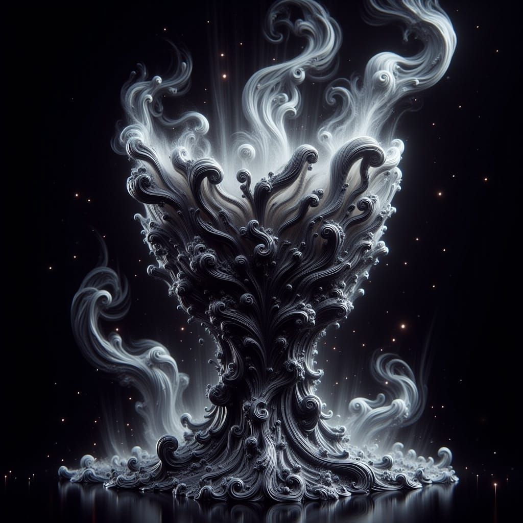 Ornate Crystal Hawaii Cup with Black Sparkle Smoke