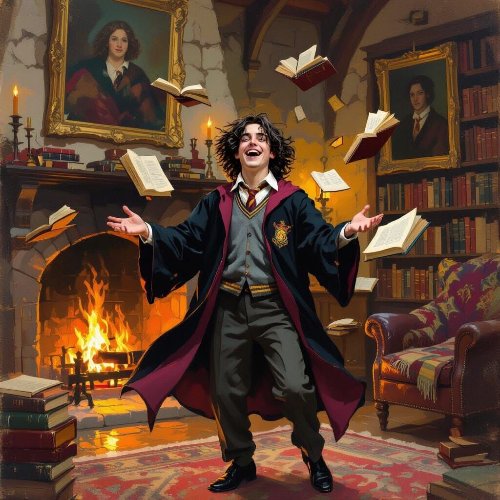 Sirius Black Mischief in Gryffindor, Impressionistic Style
