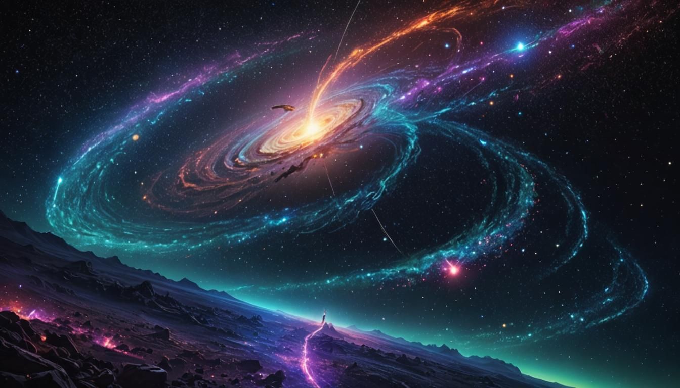 Astral Comet Soaring Towards a Distant Planet