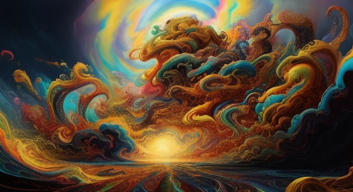 Psychedelic Swirl Pattern in Detailed Digital Art