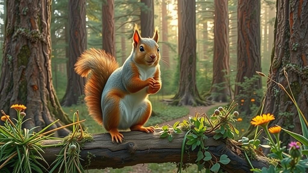 Squirrel in Enchanted Forest