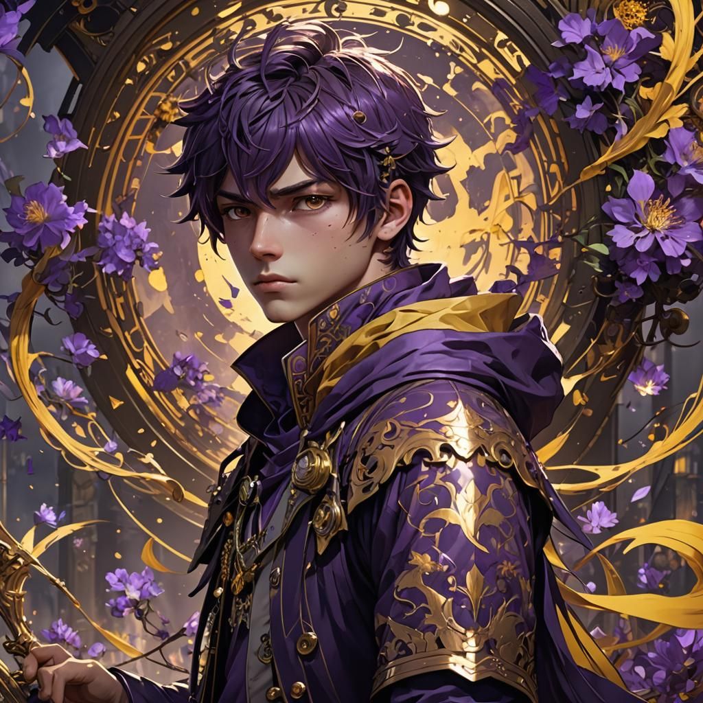 Detailed Anime Boy in Dark Fantasy Style
