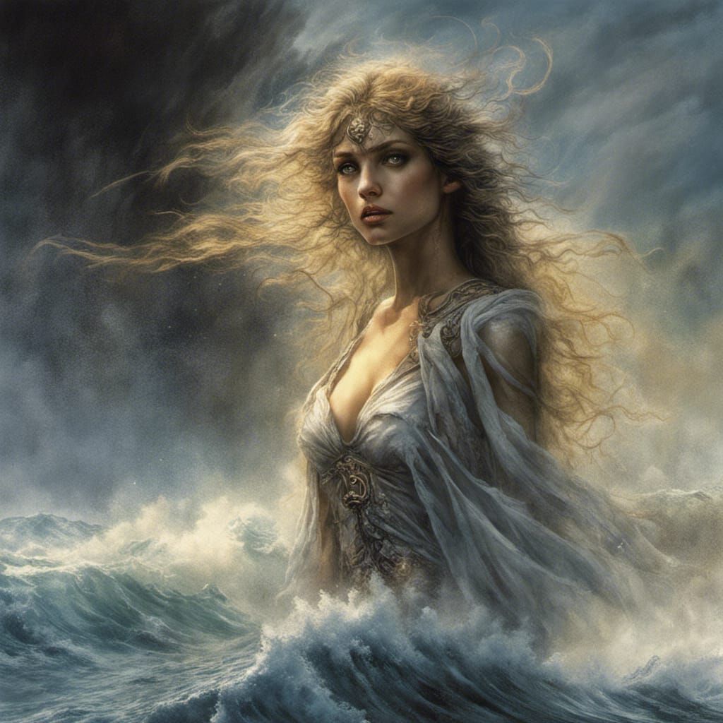 She lay in the shadow of a wave , Hazy were the visions overplayed, Sunshine in her eyes…