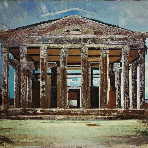 Abandoned Temple in Pop Art Style