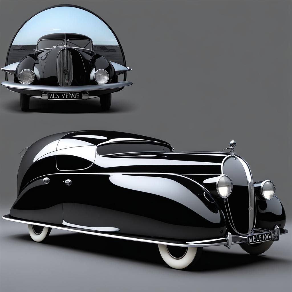 Retro Submarine Car in Jules Verne Style