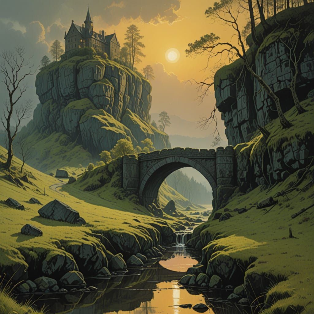 Mystical Scottish Bridge Eroded by Nature's Fury