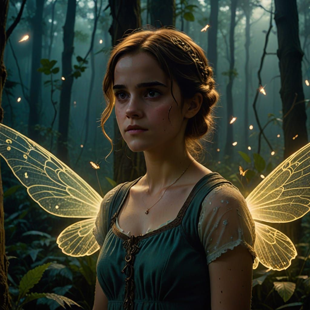 Emma Watson as Tinker Bell: Mystical Forest Portrait