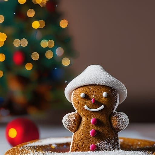 Photorealistic Gingerbread Man Digital Art